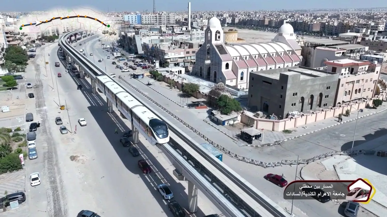 وزير النقل يتفقد مشروع مونوريل غرب النيل