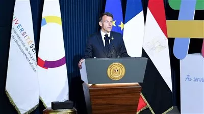 الرئيس الفرنسي يشيد بدعم مصر لافتتاح المقر الجديد لجامعة سنجور