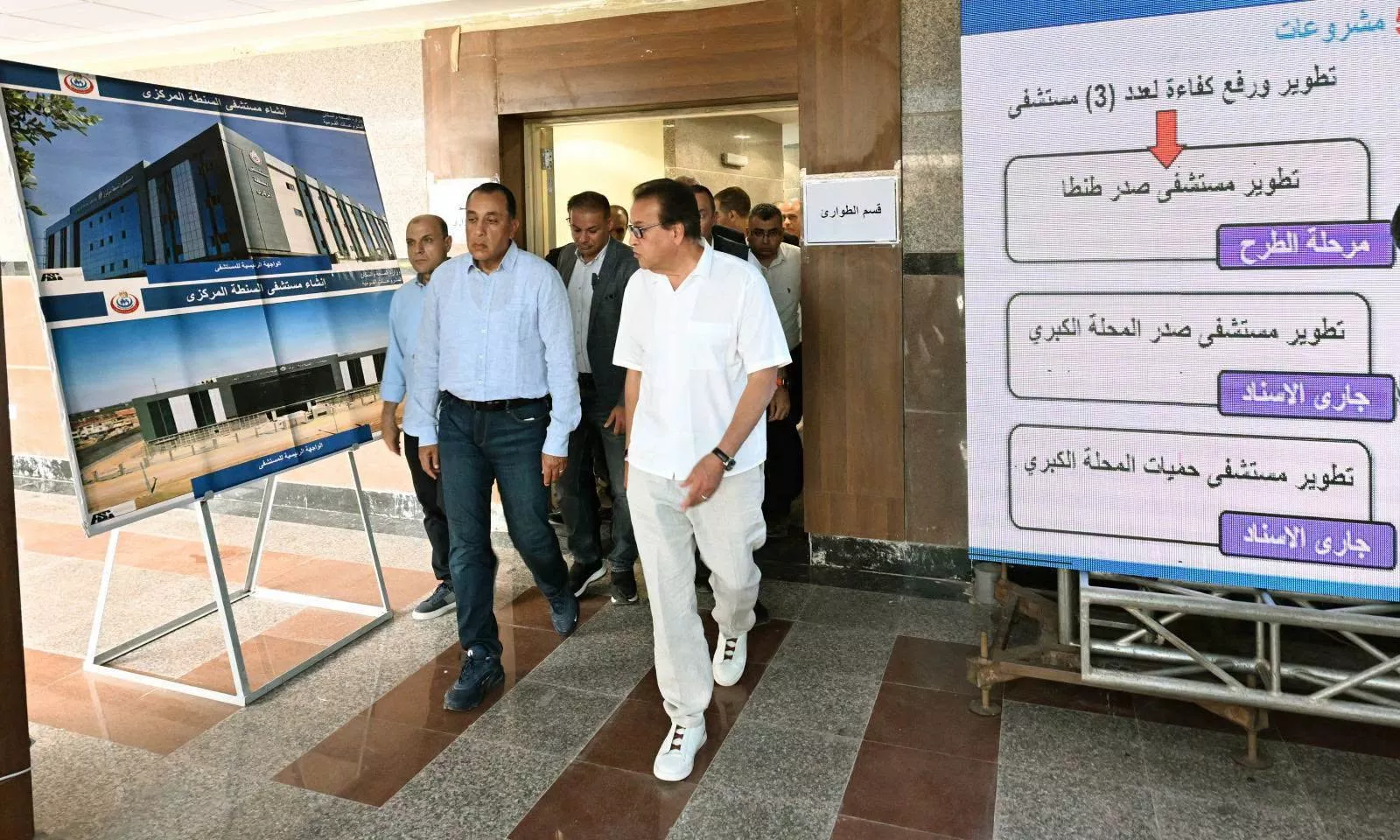 رئيس الوزراء يتفقد مشروع مستشفى السنطة المركزي الجديد