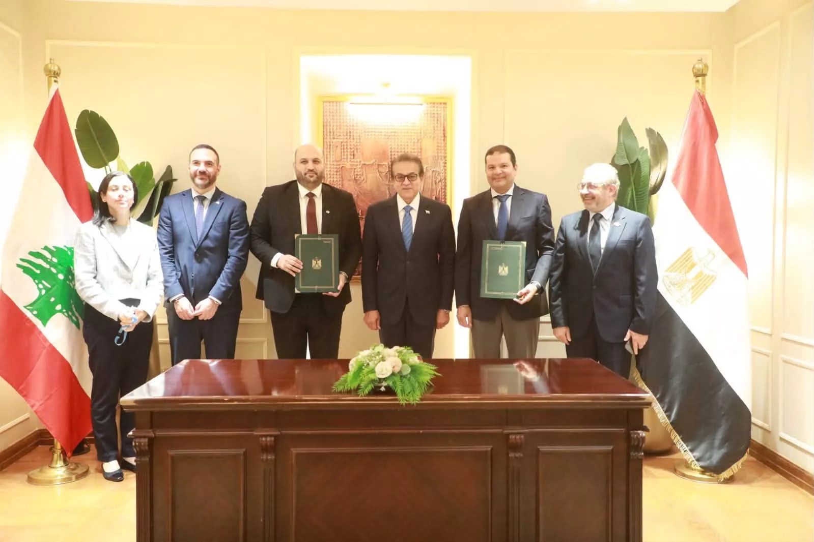وزير الصحة ونظيره اللبناني يشهدان توقيع مذكرة تفاهم لنقل الخبرات المصرية في منظومة التأمين الصحي