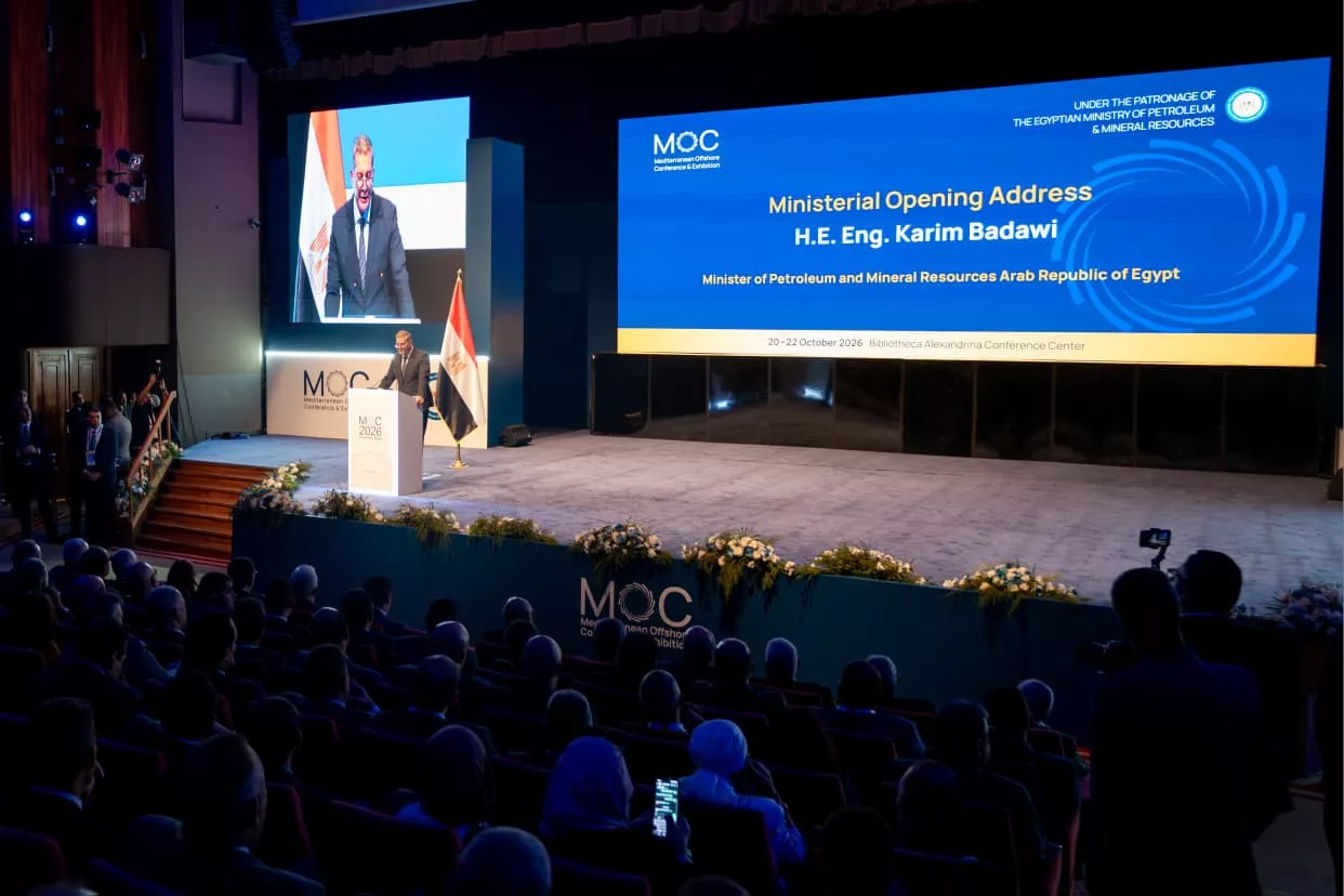 وزير البترول خلال افتتاح مؤتمر البحر المتوسط MOC 2026 