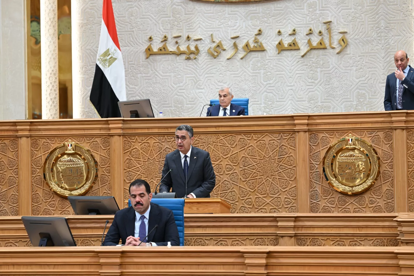 وزير التموين أمام الجلسة العامة بمجلس الشيوخ