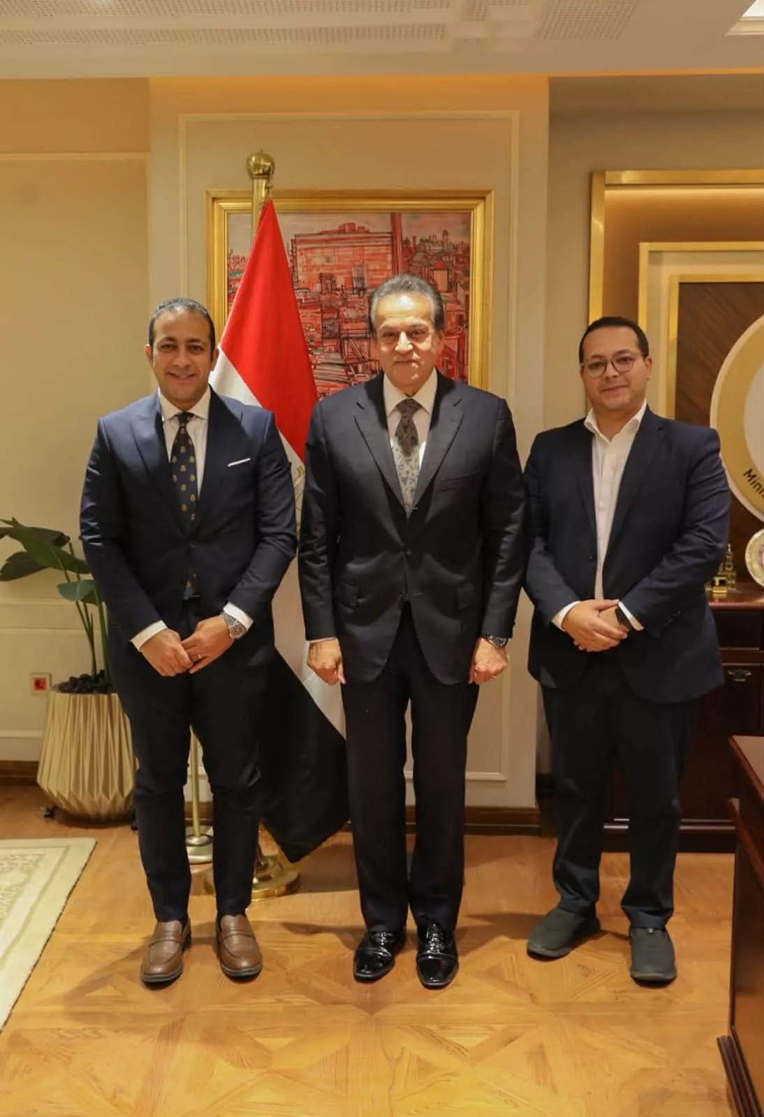 وزير الصحة يجتمع مع وفد مسئولي شركة الرضوان