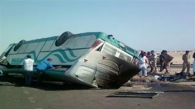 7 مصابين في حادث انقلاب أتوبيس مدارس بمدينة 6 أكتوبر