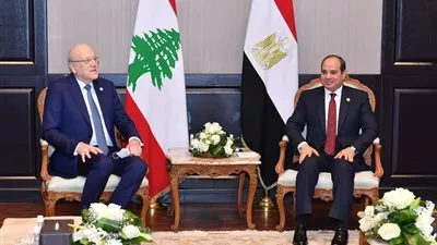 «السيسي» يبحث أطر التعاون الثنائي مع رئيس الوزراء اللبناني 